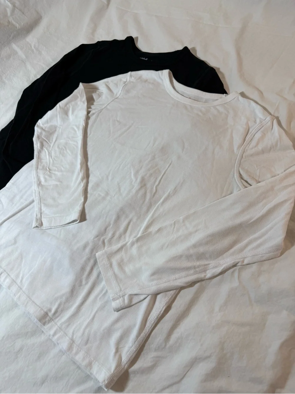 Cat & Jack Classic Long Sleeve Crewneck Tee - White & Black (3-Pack)